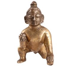 Brass Baby Krishna Laddu Gopal Statue