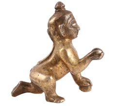 Brass Baby Krishna Laddu Gopal Statue