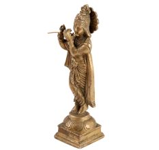 Brass Shri Lord Krishna Idol in Standing Pose