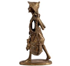 Brass African Man Carrying Water Statue