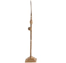 Handcrafted Gold Brass Trishul with Damru Figurine