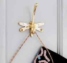 Mother Of Pearl Butterfly Brass Coat Hook
