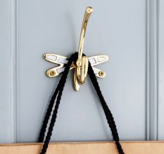 Mother Of Pearl Butterfly Brass Coat Hook