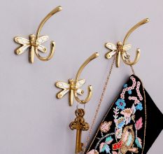 Mother Of Pearl Butterfly Brass Coat Hook