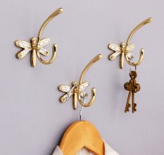 Mother Of Pearl Butterfly Brass Coat Hook