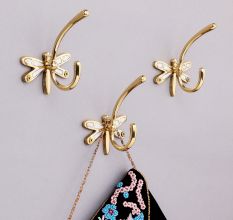 Mother Of Pearl Butterfly Brass Coat Hook