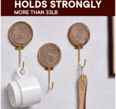 Round Jute wooden Single Wall Hook