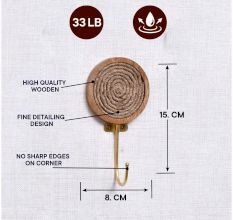 Round Jute wooden Single Wall Hook
