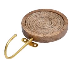 Round Jute wooden Single Wall Hook