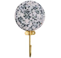 Single Resin And Brass Terrazzo Wall Hook