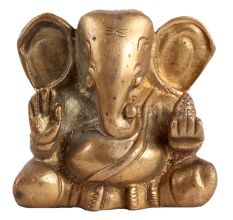 Brass Sri Ganesha IdolÂ Sitting Blessing Pose
