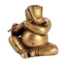 Brass Murli Ganesha Statue