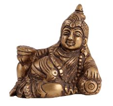 Brass Lord Kuber Sitting Statue