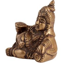 Brass Lord Kuber Sitting Statue