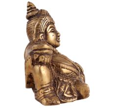 Brass Lord Kuber Sitting Statue