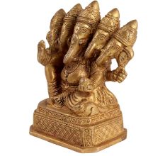 Brass Panchmukhi Ganesha Statue