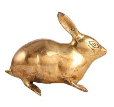 Brass Rabbit Figurine In Golden Finish