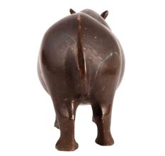 Brass SafariÂ Hippopotamus Statue In Dark Finish