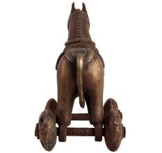 Horse-shaped Indian Brass Temple Toy Statue