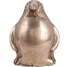 Cute Silver Metal Standing Penguin Statue
