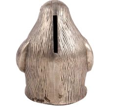 Cute Silver Metal Standing Penguin Statue