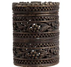 Brass Cylindrical Jewelry Box With lid Dhokra Art