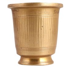 Designer Glass Tumbler in Brass