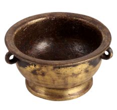 Rustic BrassÂ PlanterÂ Footed PotÂ with Side Handles