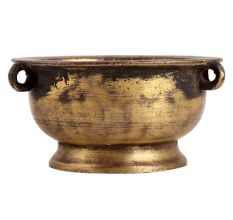 Rustic BrassÂ PlanterÂ Footed PotÂ with Side Handles