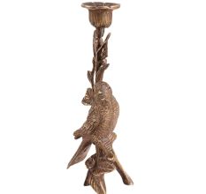 Brass Bird On Branch Candleholder
