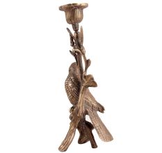 Brass Bird On Branch Candleholder