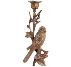 Brass Bird On Branch Candleholder