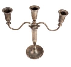 Silver Metal Three Arm Candle Holder Stand