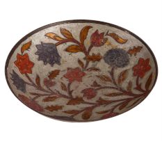 Brass Footed BowlÂ Â With Floral Enamel Work