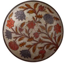Brass Footed BowlÂ Â With Floral Enamel Work