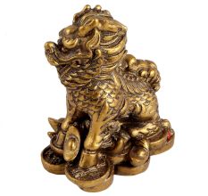 Golden LOL-FUN Feng Shui Lion Made Of Fish Bone
