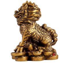 Golden LOL-FUN Feng Shui Lion Made Of Fish Bone