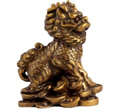 Golden LOL-FUN Feng Shui Lion Made Of Fish Bone