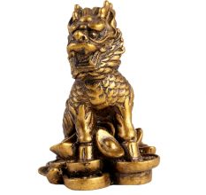 Golden LOL-FUN Feng Shui Lion Made Of Fish Bone