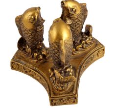 Golden Fish Three Fish Feng Shui Bone Statue To Attract Wealth
