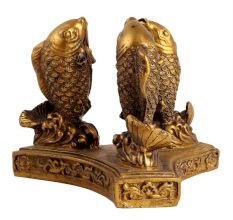 Golden Fish Three Fish Feng Shui Bone Statue To Attract Wealth