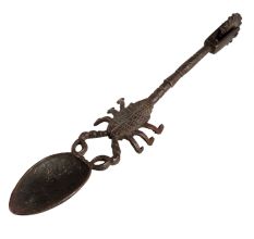 Old Brass Spoon with Scorpion And Cutter At End