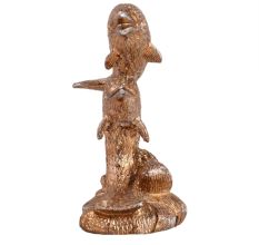 Two Brass Leaping Dolphins Statue