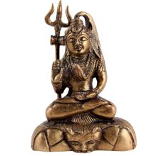 Brass Lord Shiva Statue In Meditation