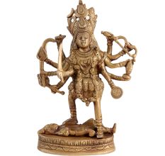 Brass Cosmic Kali IdolÂ In Antique Finish
