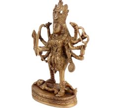 Brass Cosmic Kali IdolÂ In Antique Finish