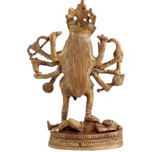 Brass Cosmic Kali IdolÂ In Antique Finish
