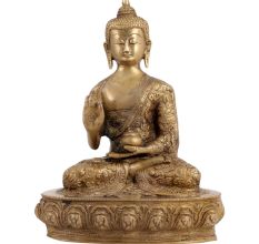 Brass Buddha Statue In Decorative Robe