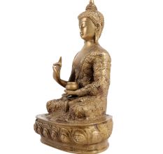 Brass Buddha Statue In Decorative Robe