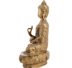 Brass Buddha Statue In Decorative Robe